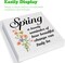Spring Sign Decorations Spring a Lovely Reminder of How Beautiful Change Can Truly Be Wood Block Plaque Sign for Home Desk Table (5 x 5 Inches)